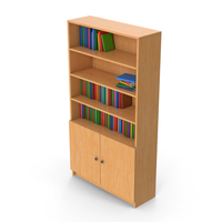 Wooden Bookcase With Books PNG & PSD Images