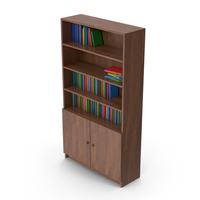 Bookcase With Books Dark Wood PNG & PSD Images