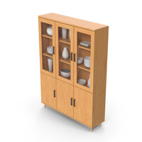 Wooden Cabinet With Ceramic PNG & PSD Images