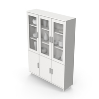Display Cabinet With Ceramic PNG & PSD Images