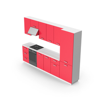 Kitchen Cabinets Red White PNG & PSD Images