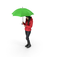 Luna Casual Winter Idle Pose With Umbrella Green PNG & PSD Images