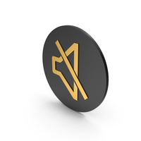 Mute Gold Icon PNG & PSD Images
