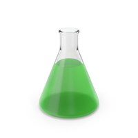 Lab Flask With Liquid Green PNG & PSD Images