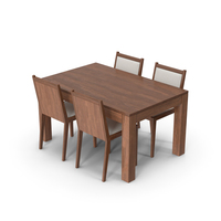 Table With Chair Dark Wood PNG & PSD Images