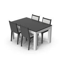 Table With Chair Black White PNG & PSD Images