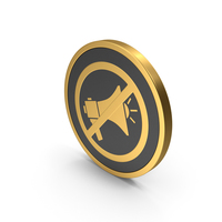 Gold Icon No Megaphone PNG & PSD Images