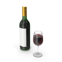 Wine Bottle With Glass PNG & PSD Images