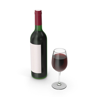 Wine Bottle With Glass PNG & PSD Images