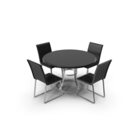 Ring Table With Chairs Black PNG & PSD Images