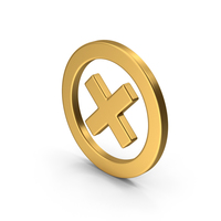 X Mark Gold PNG & PSD Images