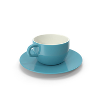 Cup with Plate Blue PNG & PSD Images