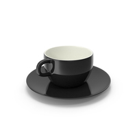 Cup with Plate Black PNG & PSD Images