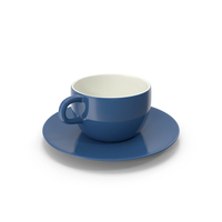 Cup with Plate Blue PNG & PSD Images