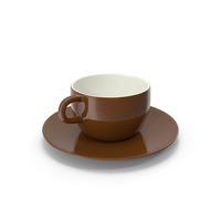 Cup with Plate Brown PNG & PSD Images