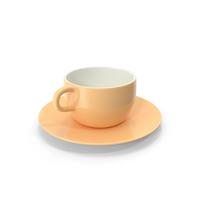 Cup with Plate Cream PNG & PSD Images