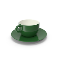 Cup with Plate Green PNG & PSD Images