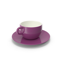 Cup with Plate Purple PNG & PSD Images