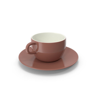 Cup with Plate Opium Red PNG & PSD Images