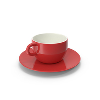 Cup with Plate Red PNG & PSD Images