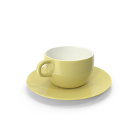 Cup with Plate Yellow PNG & PSD Images