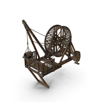 Medieval Treadwheel Wooden Crane PNG & PSD Images