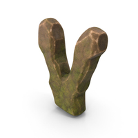 V Letter Mossy Rock PNG & PSD Images