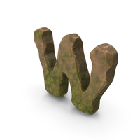 W Letter Mossy Rock PNG & PSD Images