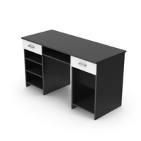 Home Office Desk Black White PNG & PSD Images