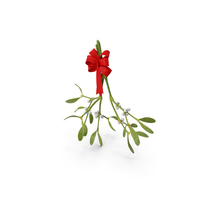 Mistletoe with Red Bow PNG & PSD Images
