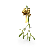 Mistletoe  with Gold Bow PNG & PSD Images