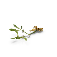 Mistletoe with Gold Bow PNG & PSD Images