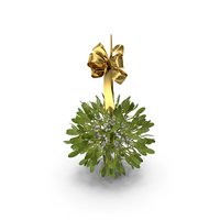 Mistletoe with Gold Bow PNG & PSD Images