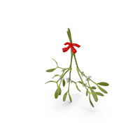 Mistletoe with Red Bow PNG & PSD Images