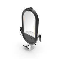 Hairdresser Table Mirror Black PNG & PSD Images