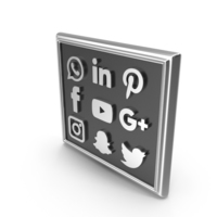 Social Media Silver PNG & PSD Images