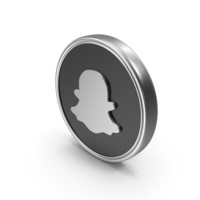 Social Media Snap Chat Coin Silver Black PNG & PSD Images