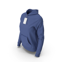 Female Fitted Hoodie Body Shape With Tag Dark Blue PNG & PSD Images