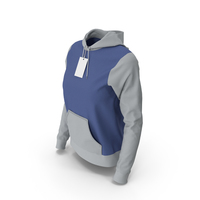 Female Fitted Hoodie Body Shape With Tag Dark Blue And Gray PNG & PSD Images