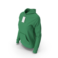 Female Fitted Hoodie body Shape With Tag Green PNG & PSD Images