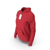 Female Fitted Hoodie Body Shape With Tag Red PNG & PSD Images