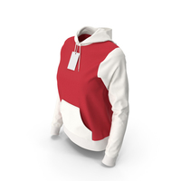 Female Fitted Hoodie Body Shape With Tag Red And White PNG & PSD Images