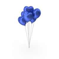 心脏气球圣诞礼物蓝色PNG和PSD图像