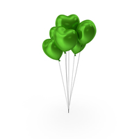 Heart Balloons Christmas Gift Green PNG & PSD Images