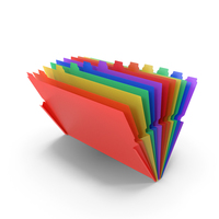 Open Colored Pocket File Folders PNG & PSD Images
