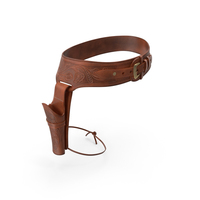 Western Gun Belt with Holster Leather Brown PNG & PSD Images