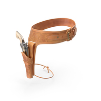 Western Gun Leather Belt with Revolver PNG & PSD Images