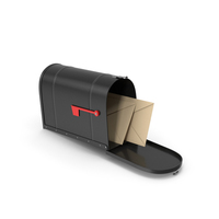 Mailbox With Letters Black PNG & PSD Images