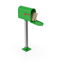 Mailbox On Post Opened With Letters PNG & PSD Images