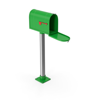 Mailbox On Post Opened Green PNG & PSD Images
